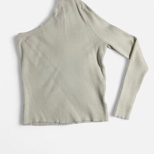 One-Shoulder Ribbed Top in Cream